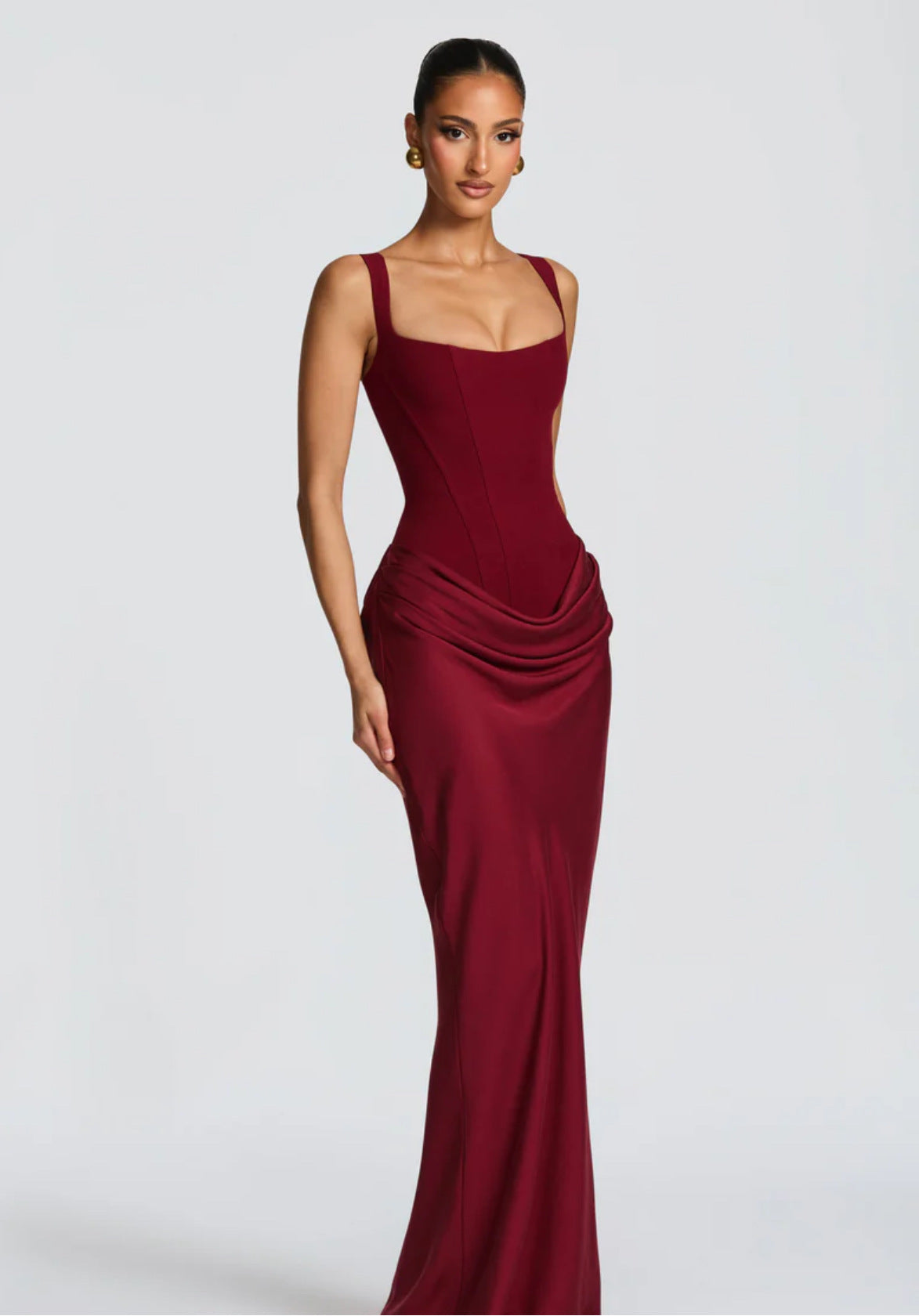 Women's Strapless Sleeveless Sheath Maxi Dress – Elegant Evening Gown