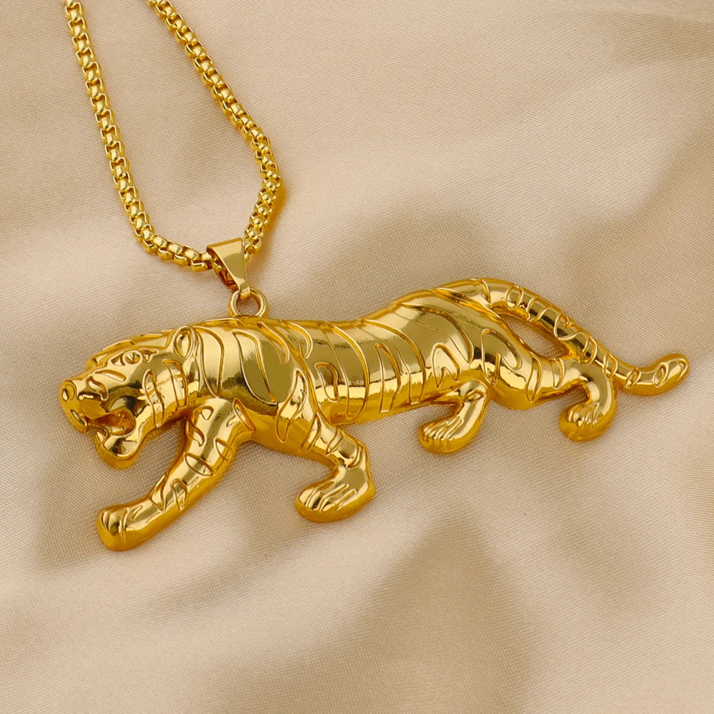 18K Gold Plated Stainless Steel Pendant Necklace - Hip Hop Chain Jewelry