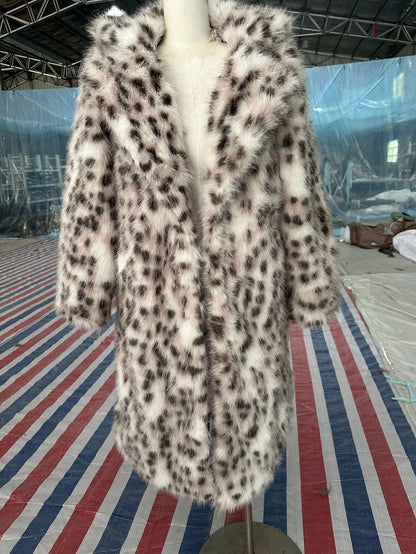 Laid-back Style Fox Fur Coat Faux Fur Brown