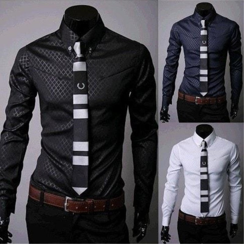 Fitted Pattern Designer Stripes T-Shirt front view Black Colour