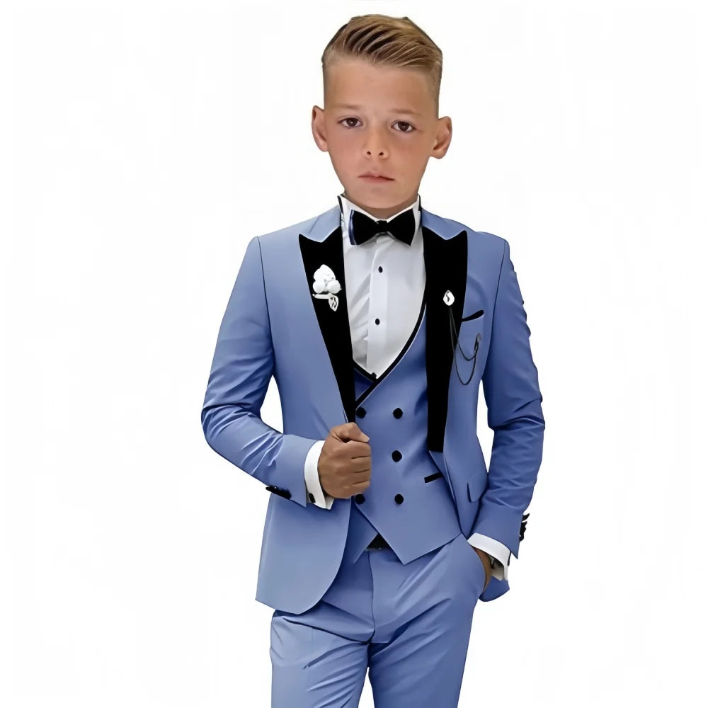 Boys 4-Piece Formal Suit Set – Wedding Tuxedo for Kids Ages 3–14