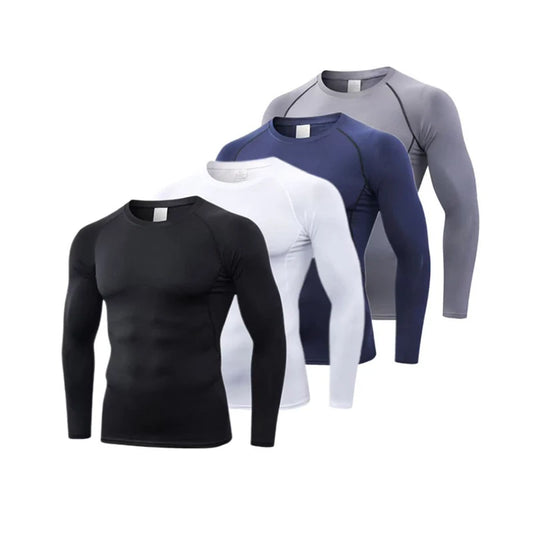 Compression Shirts Men's Rashguard Quick Dry Gym Fitness Shirts Spring Beach Surfing Athletic Sport Running Workout Tops Tees