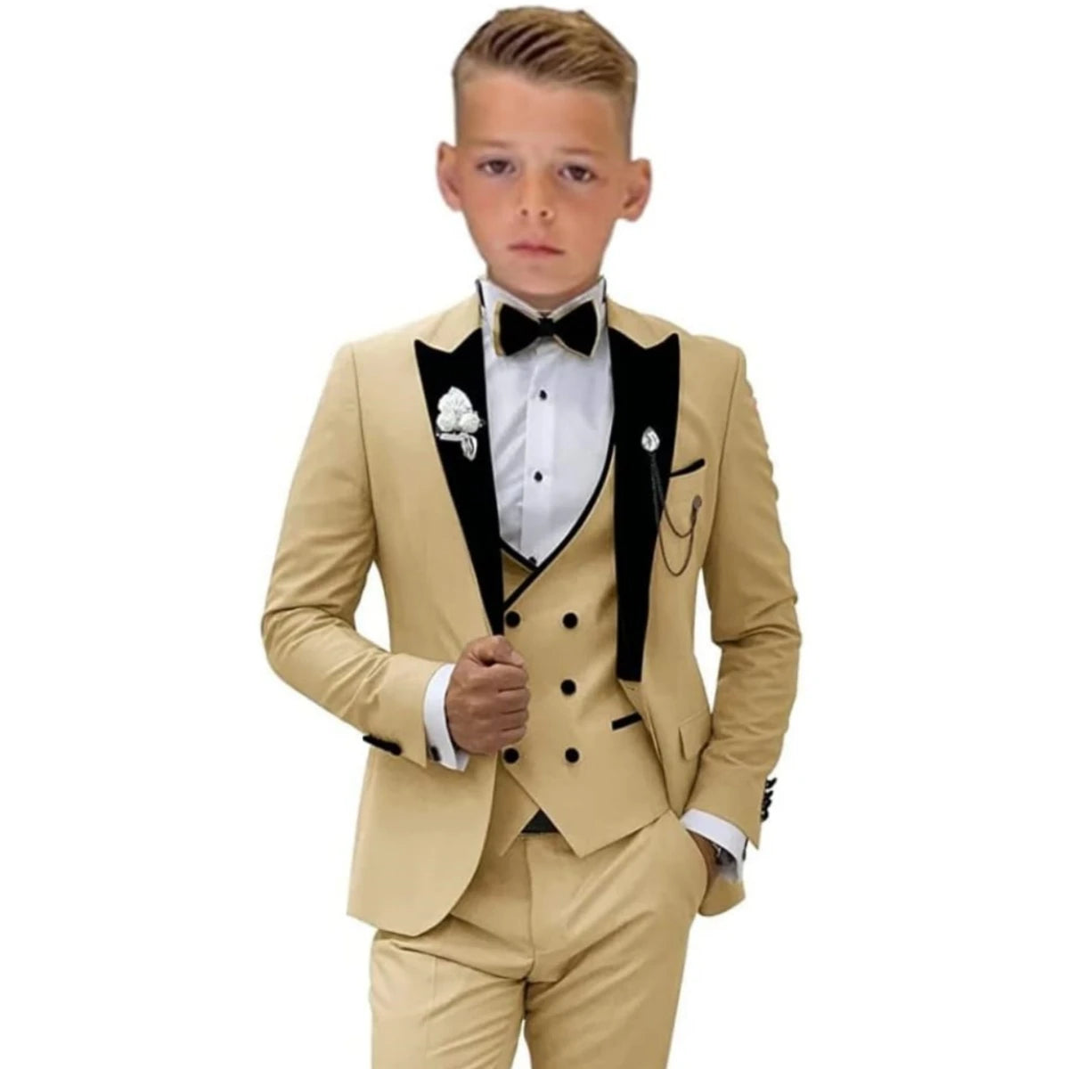 Boys 4-Piece Formal Suit Set – Wedding Tuxedo for Kids Ages 3–14