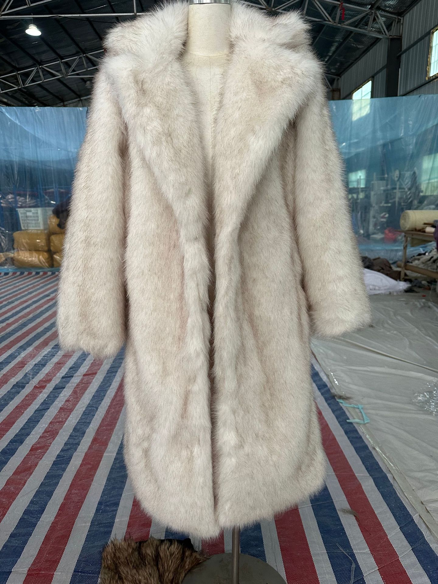 Laid-back Style Fox Fur Coat Faux Fur Brown