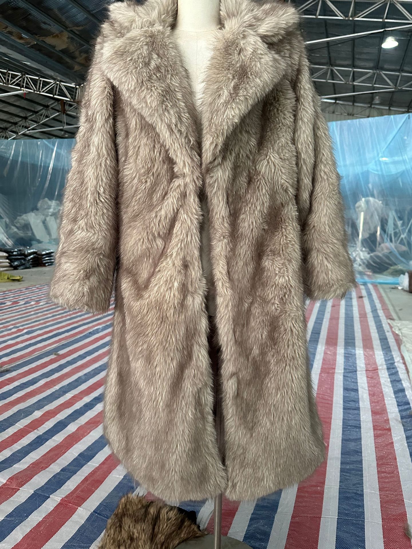 Laid-back Style Fox Fur Coat Faux Fur Brown