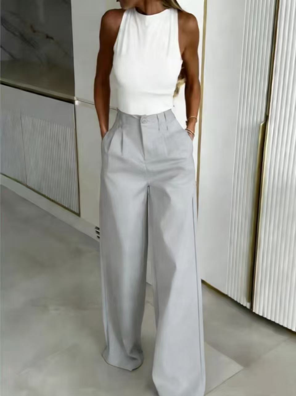 Loose Flowing Figure-flattering Casual Floor-length Pants